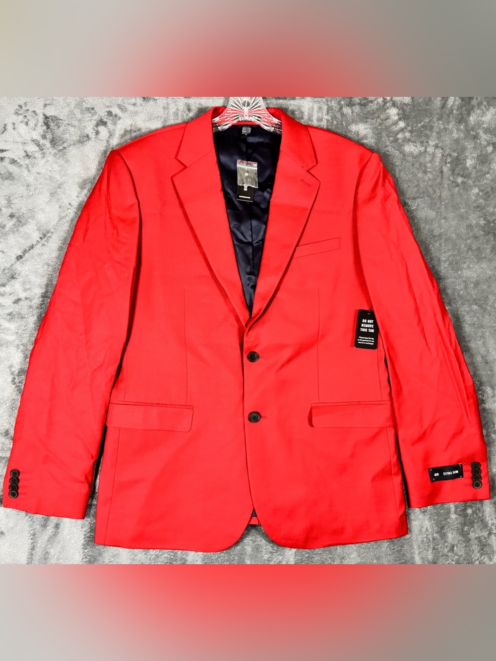 NWT Express Mens Suit Jacket 42R Extra Slim Red